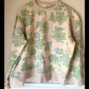 Classic Elements Tan & Floral Crew Neck Sweatshirt